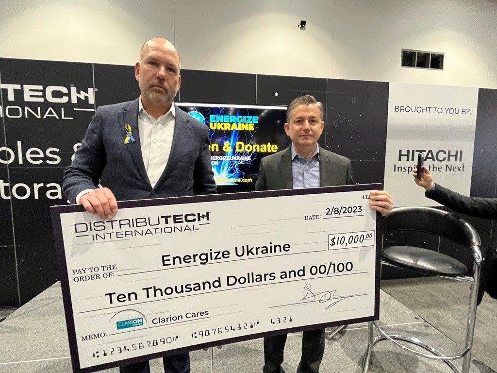 Renewgridtech at PowerGen. Paul giving a talk about EnergizeUkraine